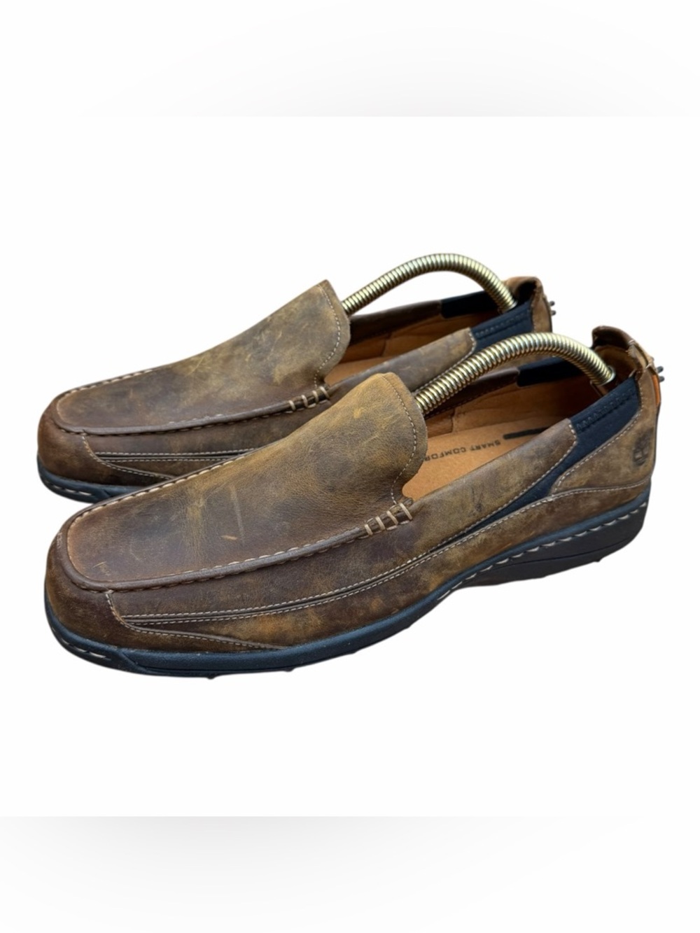 Timberland Smart Comfort Alameda Men's 10M Brown Leather Slip-On Casual Loafers